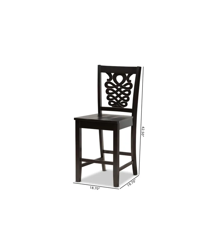 Gervais Modern and Contemporary Transitional Wood Counter Stool Set, 2 Piece