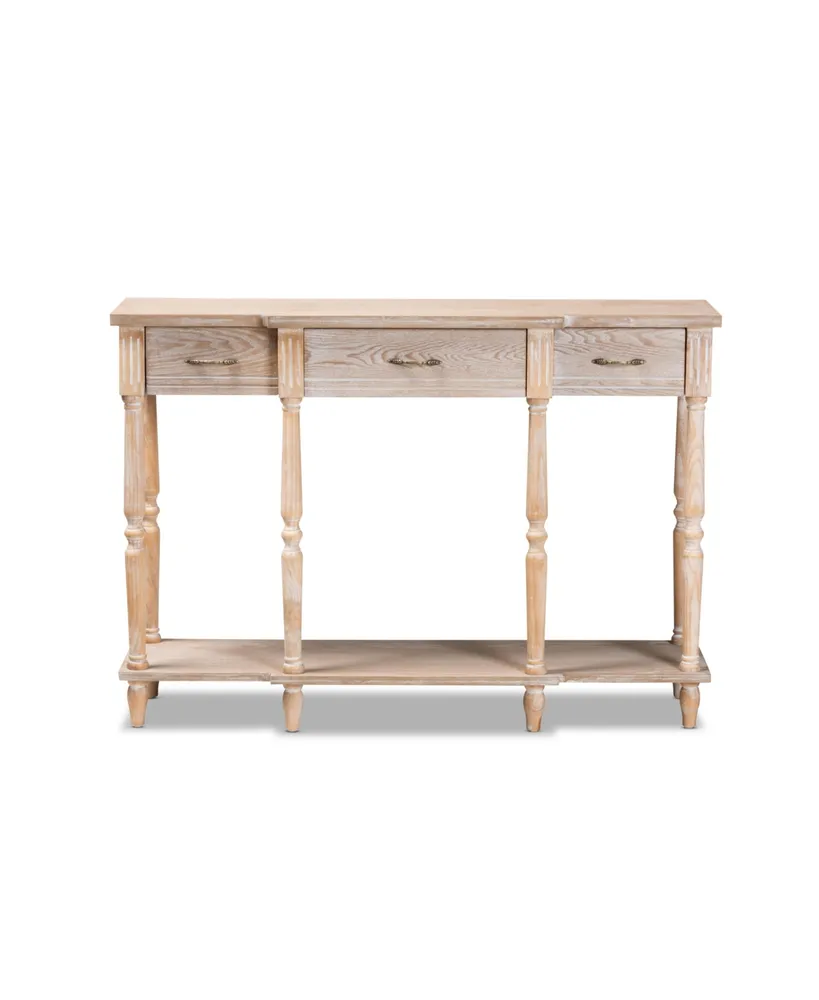 Hallan Classic and Traditional French Provincial Wood 3-Drawer Console Table