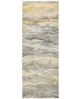 Feizy Aura R3735 2'10" x 7'10" Runner Area Rug - Beige, Gold