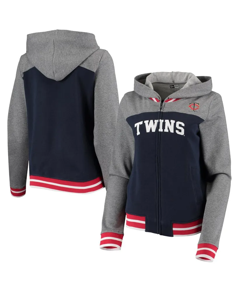 New Era Women's Navy Detroit Tigers Colorblock Full-Zip Hoodie