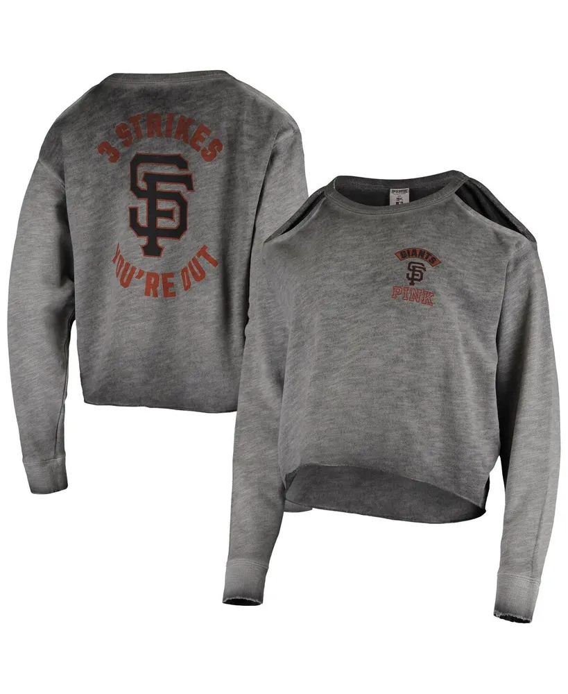 Women's The Wild Collective Gray San Francisco Giants Cropped Long Sleeve T-Shirt Size: Large