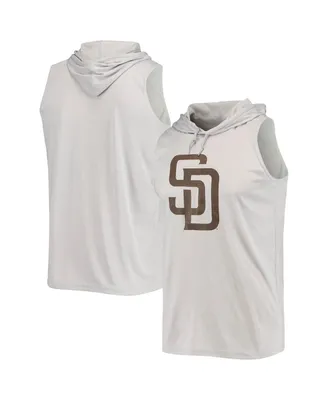 Men's Stitches Gray San Diego Padres Sleeveless Pullover Hoodie