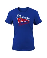 Big Girls Royal Chicago Cubs Team Fly The Flag T-shirt