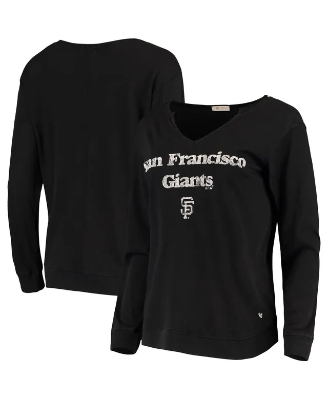 Women's Touch Black/Orange San Francisco Giants Lead Off Notch Neck T-Shirt