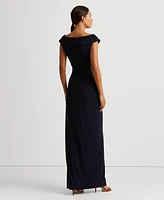 Lauren Ralph Women's Jersey Off-the-Shoulder Side-Slit Column Gown