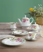 Noritake Poppy Place Setting, Set of 5 - White, Pink, Gold