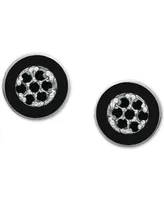 Giani Bernini Black Cubic Zirconia & Enamel Cluster Stud Earrings in Sterling Silver, Created for Macy's