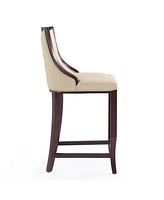 Manhattan Comfort Emperor 19" L Beech Wood Faux Leather Upholstered Barstool