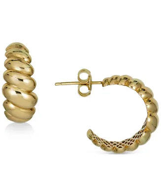 Croissant-Style Small Hoop Earrings in 14k Gold