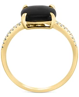 Effy Onyx & Diamond (1/20 ct. t.w.) Ring in 14k Gold