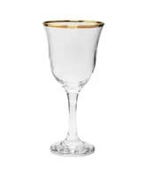 Drinkware Set with Rim Design, 7 Piece - Gold