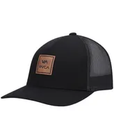 Big Boys Rvca Black Atw Curved Snapback Trucker Hat