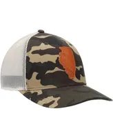 Men's Local Crowns Camo Illinois Icon Woodland State Patch Trucker Snapback Hat