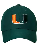 Men's Top of the World Green Miami Hurricanes Primary Logo Staple Adjustable Hat