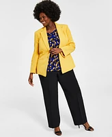 Kasper Plus Crepe One-Button Blazer