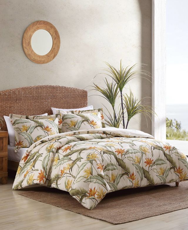 Tommy Bahama Home Birds of Paradise Reversible 3 Piece Duvet Cover Set, Full/Queen