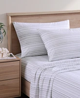 Closeout! Tommy Bahama Home Kahanu Stripe Cotton Percale Under 300-Thread Count 4 Piece King Sheet Set