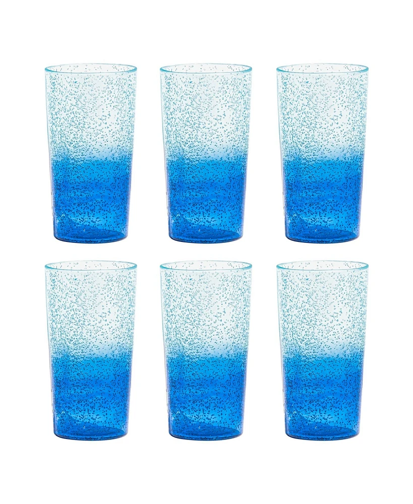 TarHong Oceanic Ombre Jumbo Premium Acrylic Glasses, Set of 6