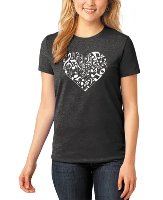 Women's Premium Blend Word Art Heart Notes T-shirt