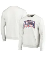 Men's League Collegiate Wear Heathered Gray Arizona Wildcats Upperclassman Pocket Pullover Sweatshirt