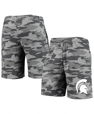 Men's Concepts Sport Charcoal, Gray Michigan State Spartans Camo Backup Terry Jam Lounge Shorts