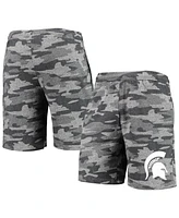 Men's Concepts Sport Charcoal, Gray Michigan State Spartans Camo Backup Terry Jam Lounge Shorts
