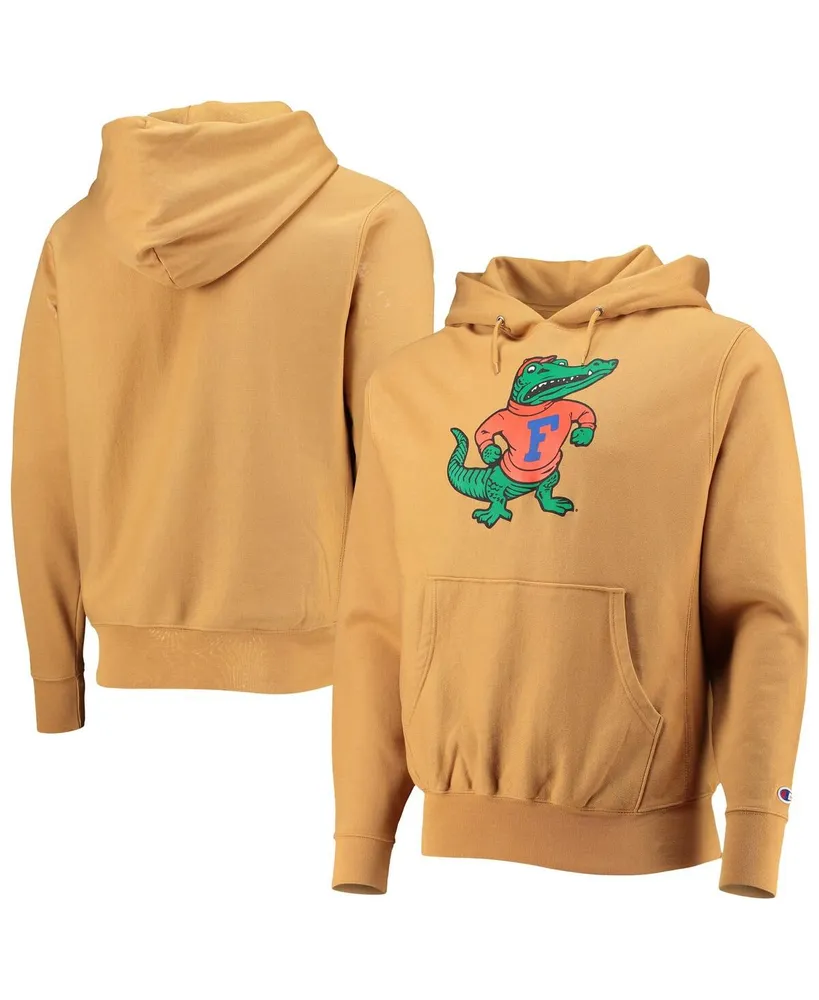 Men's Champion Gold Florida Gators Vintage-Like Washed Reverse Weave Pullover Hoodie