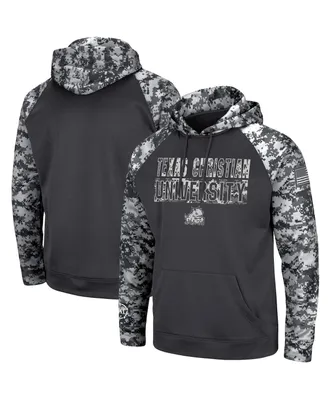 Men's Colosseum Charcoal Tcu Horned Frogs Oht Military-Inspired Appreciation Digital Camo Pullover Hoodie