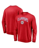 Men's Fanatics Red La Clippers Game Time Arch Pullover Sweatshirt