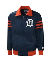 Men's Starter Navy Detroit Tigers The Captain Ii Full-Zip Varsity Jacket