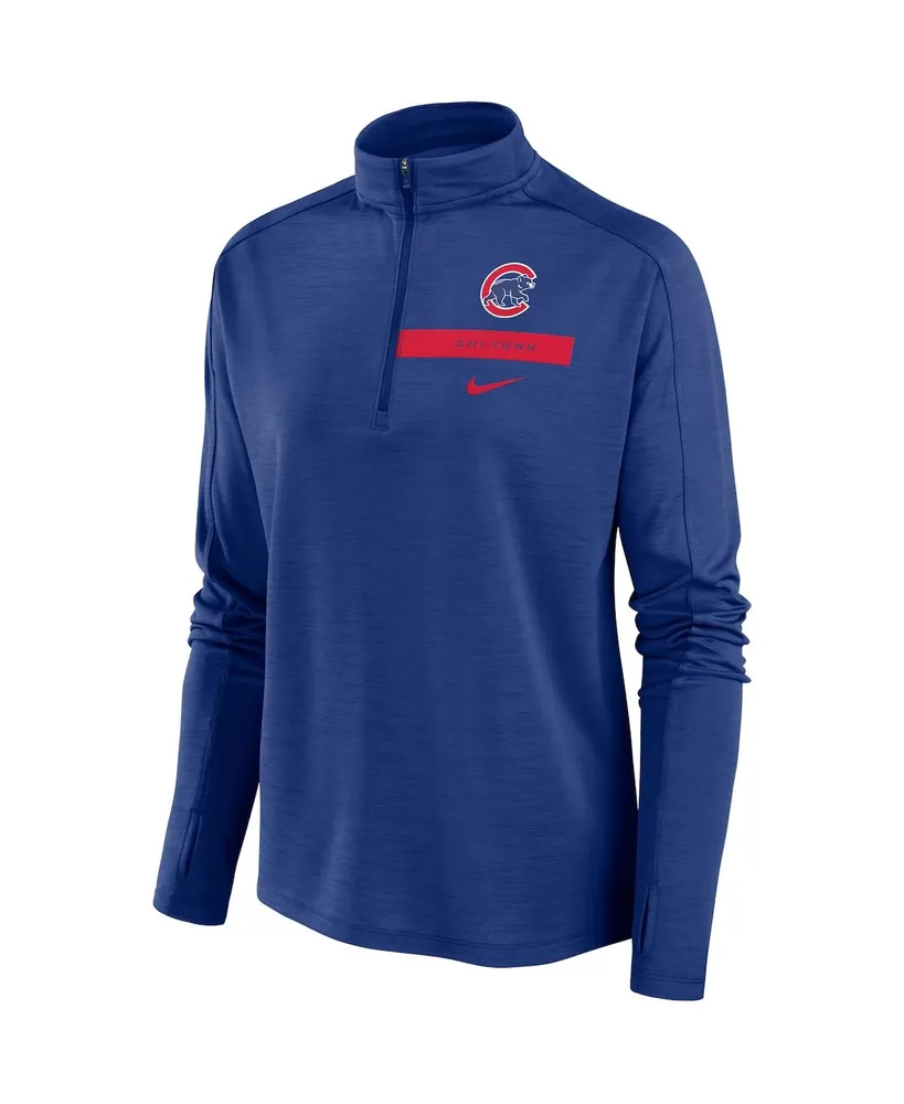 Women's Nike Royal Chicago Cubs Primetime Local Touch Pacer Quarter-Zip Top