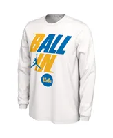 Men's Jordan White Ucla Bruins Ball In Bench Long Sleeve T-shirt