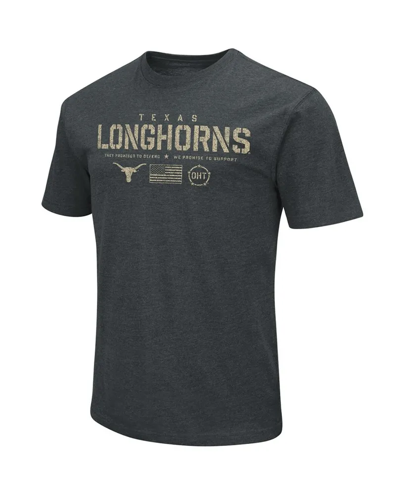 Men's Colosseum Heathered Black Texas Longhorns Oht Military-Inspired Appreciation Flag 2.0 T-shirt