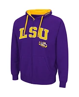 Men's Colosseum Purple Lsu Tigers Big and Tall Full-Zip Hoodie