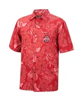 Men's Colosseum Scarlet Ohio State Buckeyes The Dude Camp Button-Up Shirt