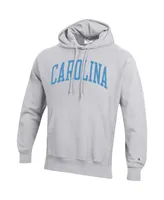 Men's Champion Heathered Gray North Carolina Tar Heels Team Arch Reverse Weave Pullover Hoodie