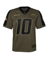 Big Boys Nike Justin Herbert Olive Los Angeles Chargers 2021 Salute To Service Game Jersey