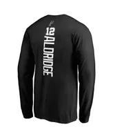 Men's Fanatics LaMarcus Aldridge Black San Antonio Spurs Backer Name and Number Long Sleeve T-shirt