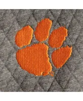 Women's Pressbox Heathered Gray and Orange Clemson Tigers Magnum Quilted Quarter-Snap Pullover Jacket