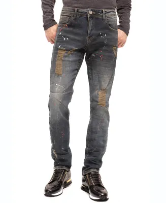 Ron Tomson Men's Modern Sepia Denim Jeans