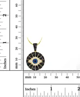 2-Pc. Set Cubic Zirconia Evil Eye Pendant Necklace & Matching Stud Earrings in 14k Gold-Plated Sterling Silver