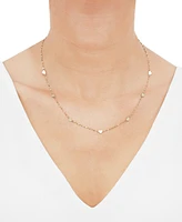 Heart Station 18" Collar Necklace in 14k Gold