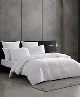 Vera Wang Solid Textured Pleats 3-Pc. Duvet Cover Set