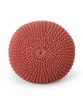 Nahunta Modern Knitted Round Pouf