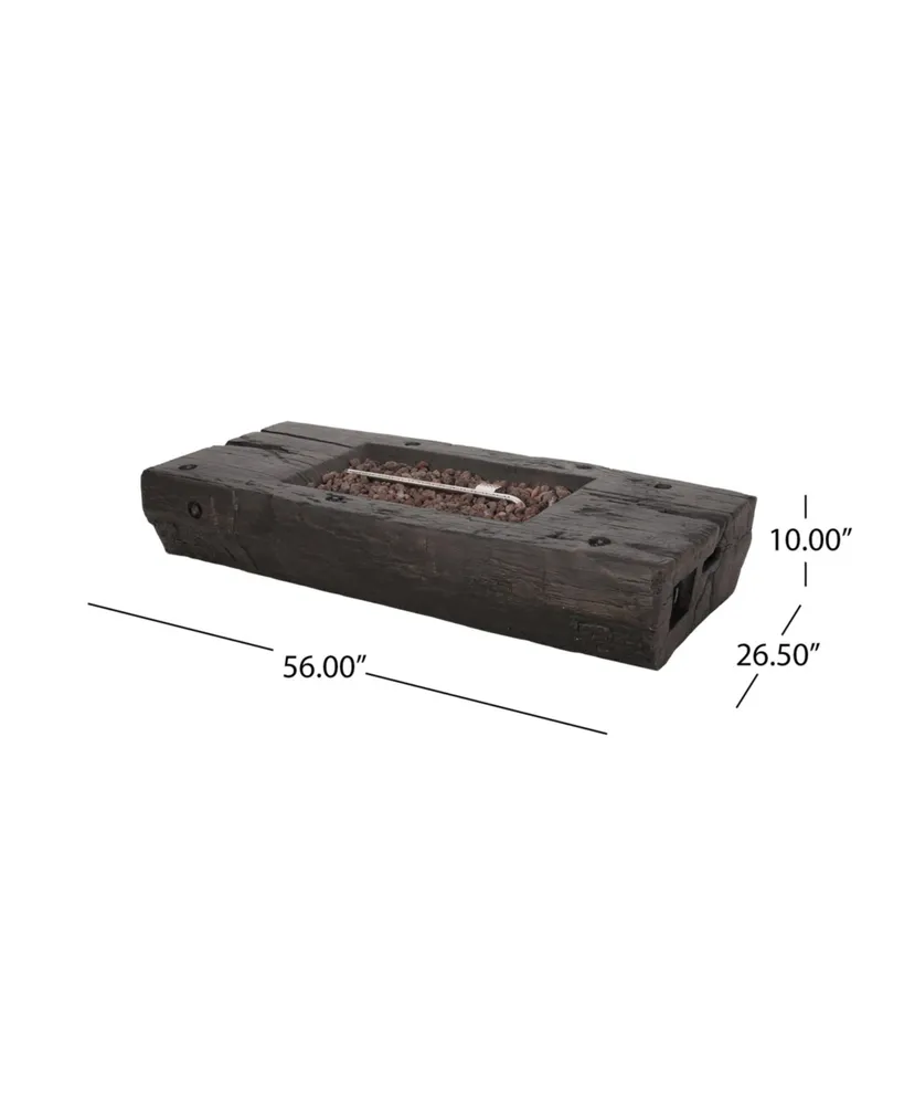Costa Outdoor Rectangular Fire Pit with Tank Holder