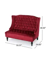 Leora Modern Glam Tufted Wingback Loveseat