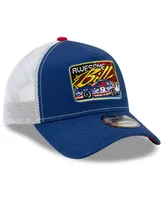 Men's New Era Blue, White Bill Elliott Legends 9Forty A-Frame Adjustable Trucker Hat