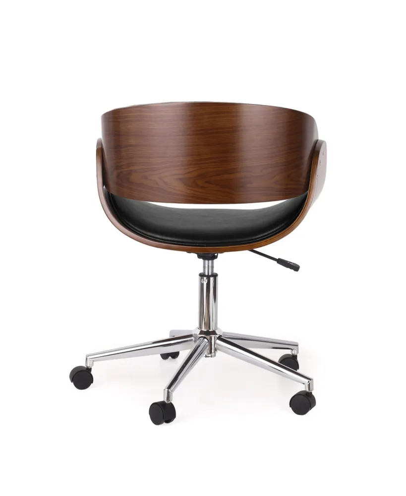 Brinson Mid-Century Modern Upholstered Swivel Office Chair