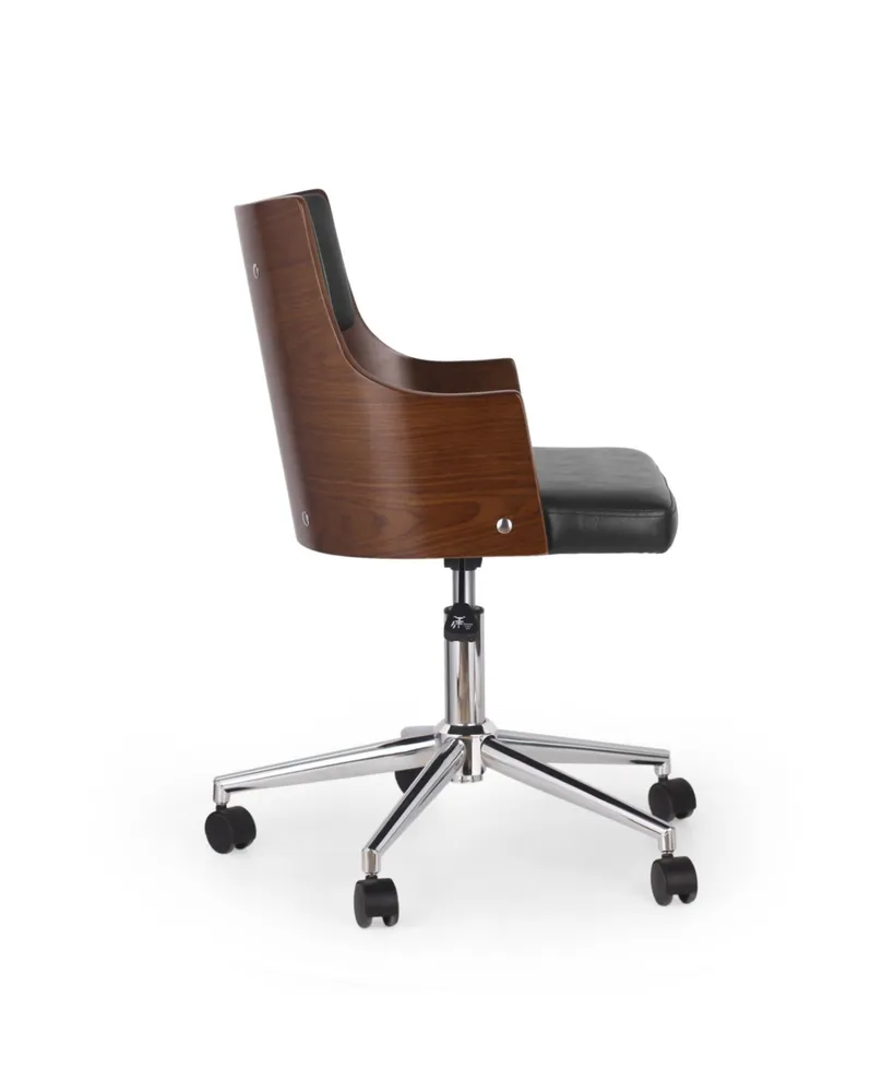 Rhine Mid-Century Modern Upholstered Swivel Office Chair
