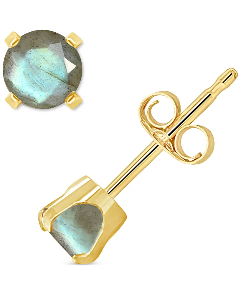 Labradorite Stud Earrings 14k Gold (Also Onyx & Turquoise)